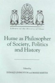 Couverture : Hume as philosopher of society, politics, and history