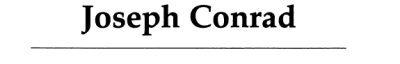 Couverture : Joseph Conrad