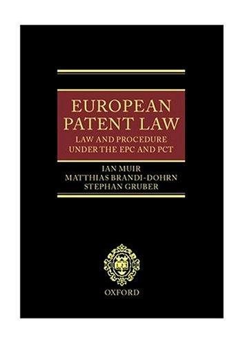 Couverture : European patent law
