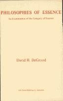 Couverture : Philosophies of essence