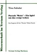 Couverture : Pascals "Wette"