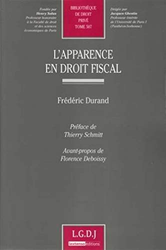 Couverture : L'apparence en droit fiscal