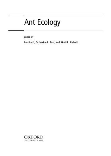 Couverture : Ant ecology