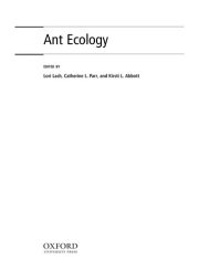 Couverture : Ant ecology