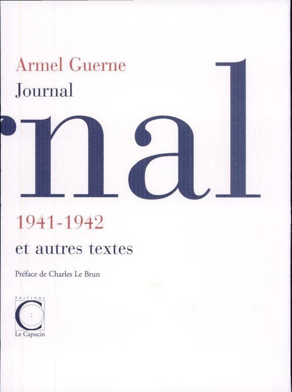 Couverture : Journal, 1941-1942 et autres textes