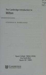 Couverture : The Cambridge Introduction to Milton