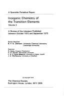 Couverture : Inorganic Chemistry of the Transition Elements (Specialist Periodical Reports)