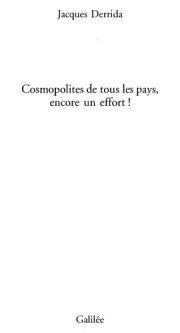 Couverture : Cosmopolites de tous les pays, encore un effort!
