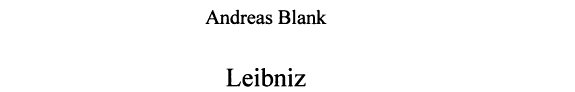 Couverture : Leibniz