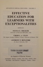 Couverture : Effective education for learners with exceptionalities