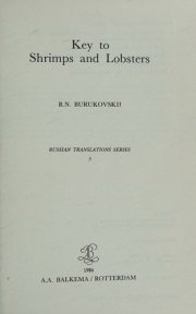 Couverture : Key to shrimps and lobsters