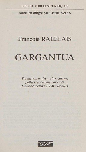 Couverture : Gargantua