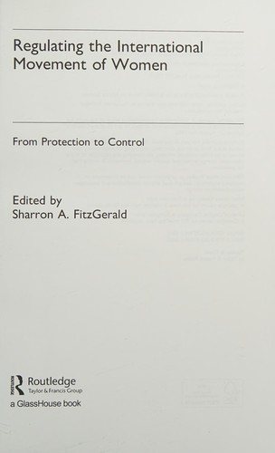 Couverture : Regulating the international movement of women