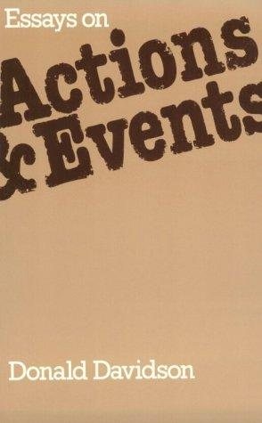Couverture : Essays on actions and events