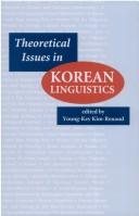 Couverture : Theoretical issues in Korean linguistics