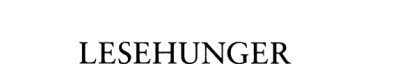 Couverture : Lesehunger