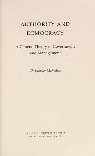 Couverture : Authority and democracy