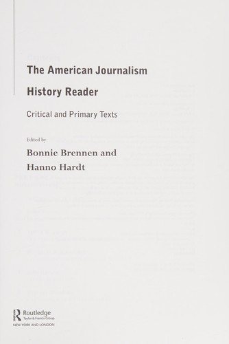 Couverture : The American journalism history reader