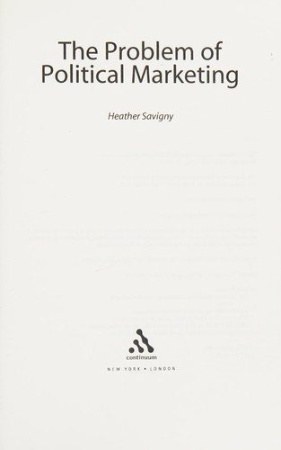 Couverture : The problem of political marketing