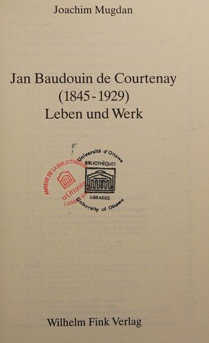 Couverture : Jan Baudouin de Courtenay