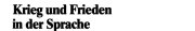 Couverture : Krieg und Frieden in der Sprache