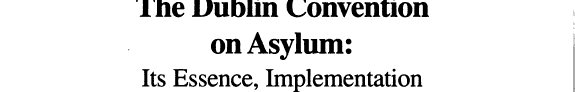 Couverture : The Dublin convention on asylum