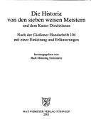 Couverture : Die Historia von den sieben weisen Meistern und dem Kaiser Diocletianus