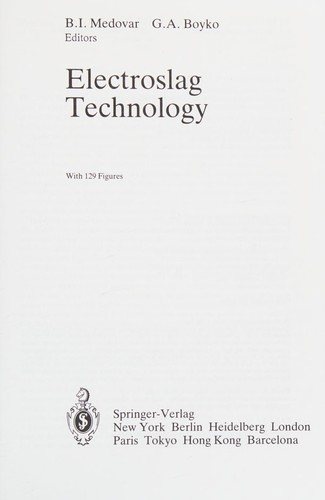 Couverture : Electroslag technology