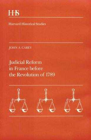 Couverture : Judicial reform in France before the Revolution of 1789