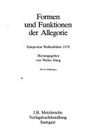 Couverture : Formen und Funktionen der Allegorie