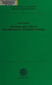 Couverture : The scope and limits of John Macquarrie's existential theology