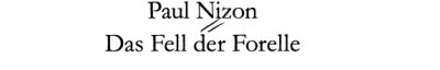 Couverture : Das Fell der Forelle