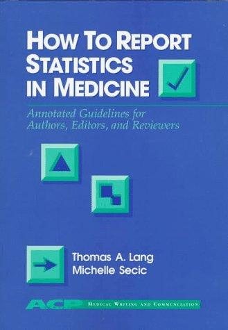 Couverture : How to report statistics in medicine