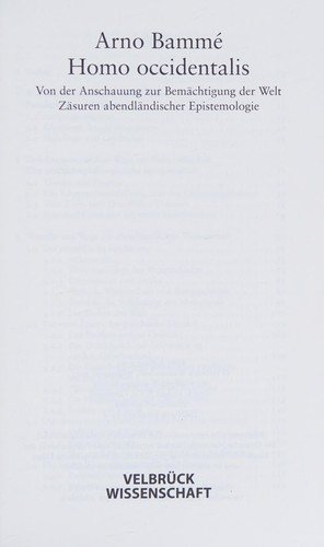 Couverture : Homo occidentalis