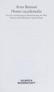 Couverture : Homo occidentalis