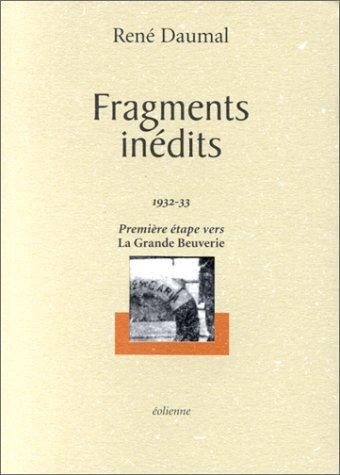 Couverture : Fragments inédits, 1932-33
