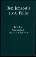 Couverture : Ben Jonson's 1616 Folio