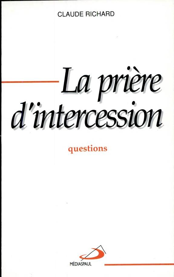 Couverture : La prière d'intercession