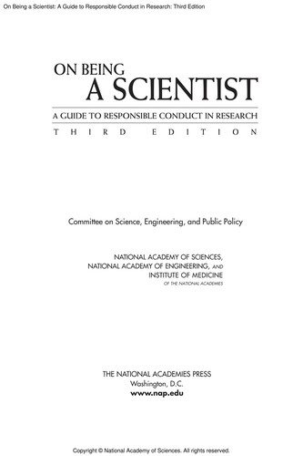Couverture : On being a scientist
