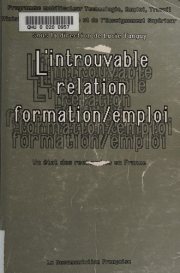 Couverture : L' Introuvable relation formation/emploi