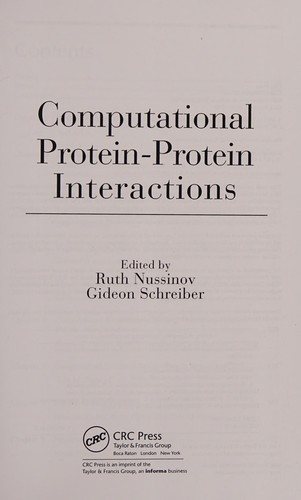 Couverture : Computational Protein-Protein Interactions