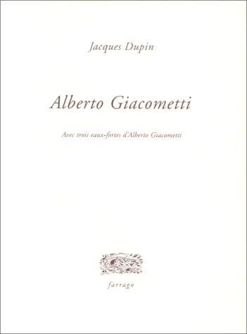 Couverture : Alberto Giacometti (avec trois eaux-fortes d'Alberto Giacometti)