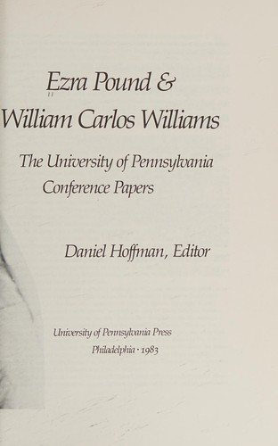 Couverture : Ezra Pound and William Carlos Williams