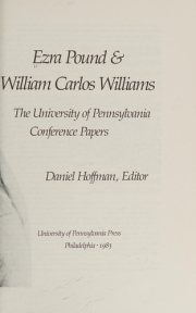 Couverture : Ezra Pound and William Carlos Williams