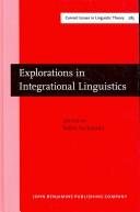 Couverture : Explorations in integrational linguistics