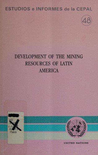 Couverture : Development of the Mining Resources of Latin America