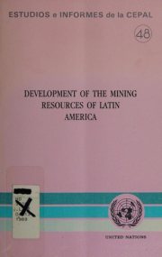Couverture : Development of the Mining Resources of Latin America