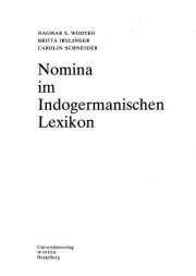 Couverture : Nomina im indogermanischen Lexikon