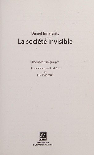 Couverture : La société invisible