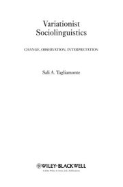 Couverture : Variationist Sociolinguistics